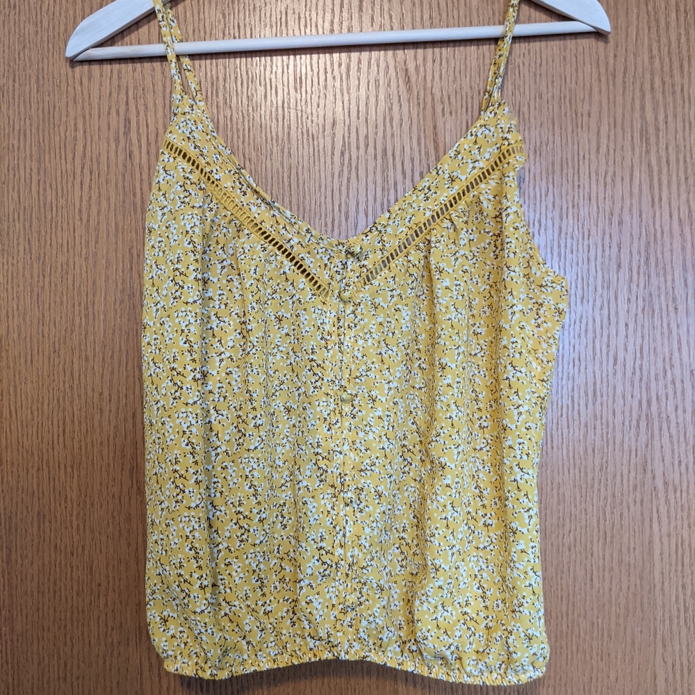 Yellow floral blouse